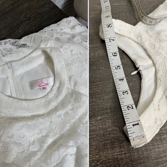 🎉HP🎉 Dressystar Cream High-Low Lace Dress, Size 2X - Picture 8 of 11